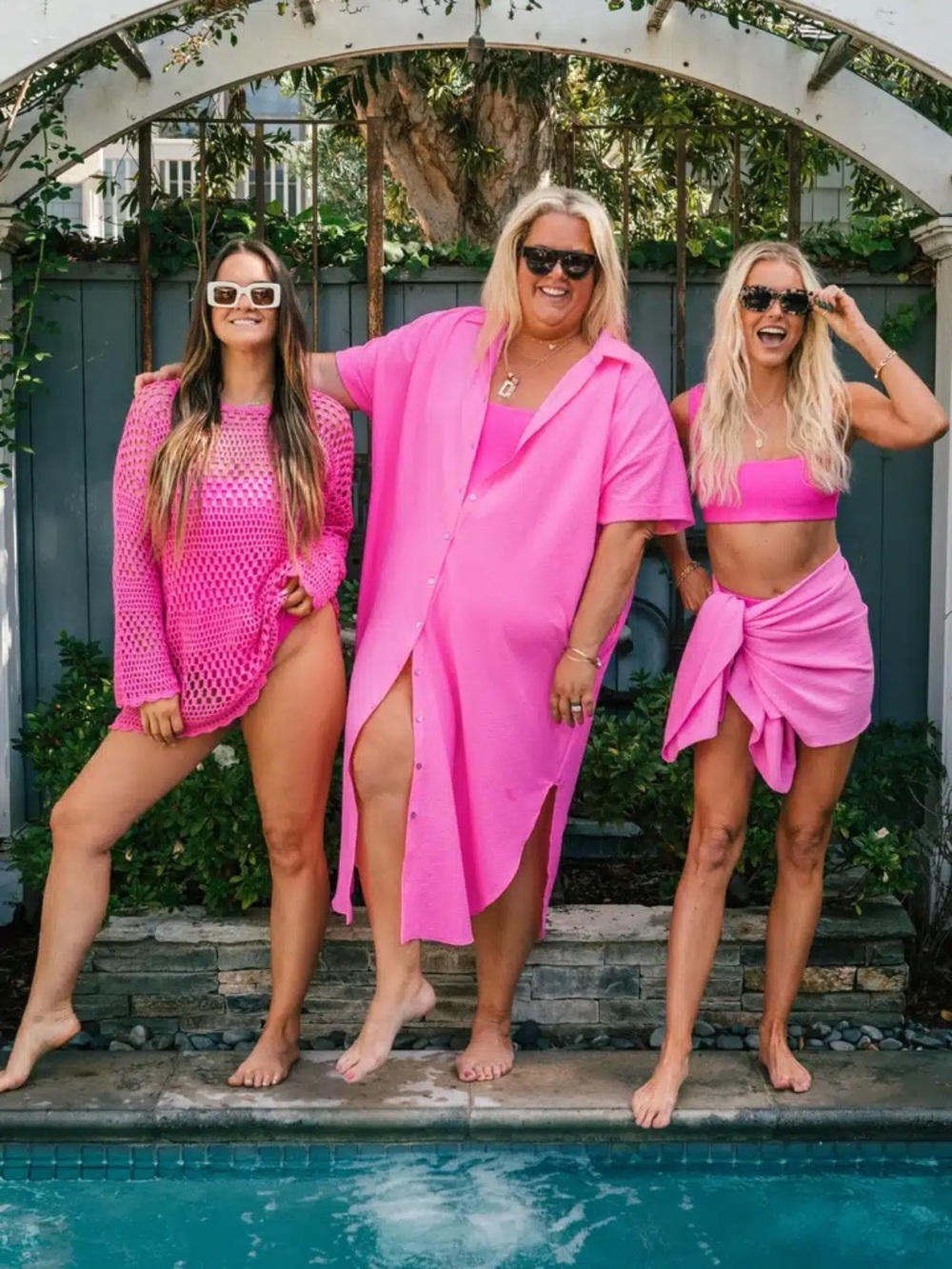 Show Me Your MuMu Buoy Button Down Dress - Hot Pink Crinkle Flow